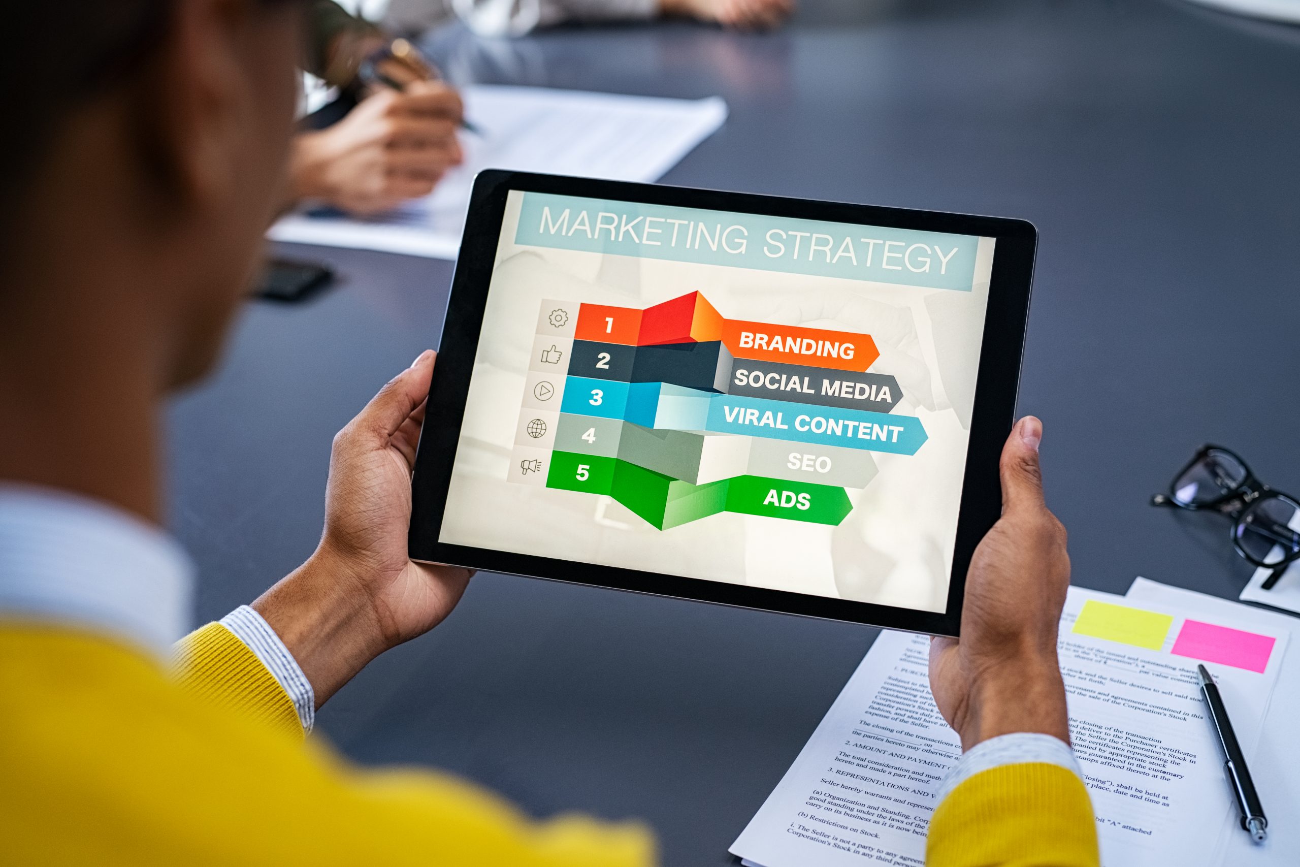 digital marketing strategy shown on tablet