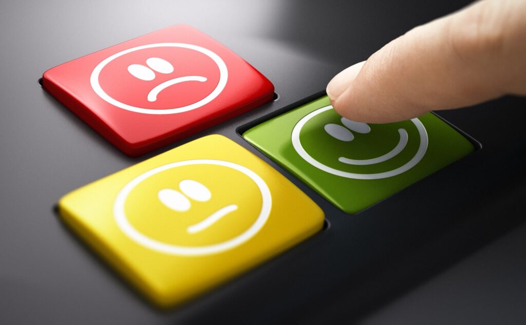 direct measure of customer service satisfaction poll buttons