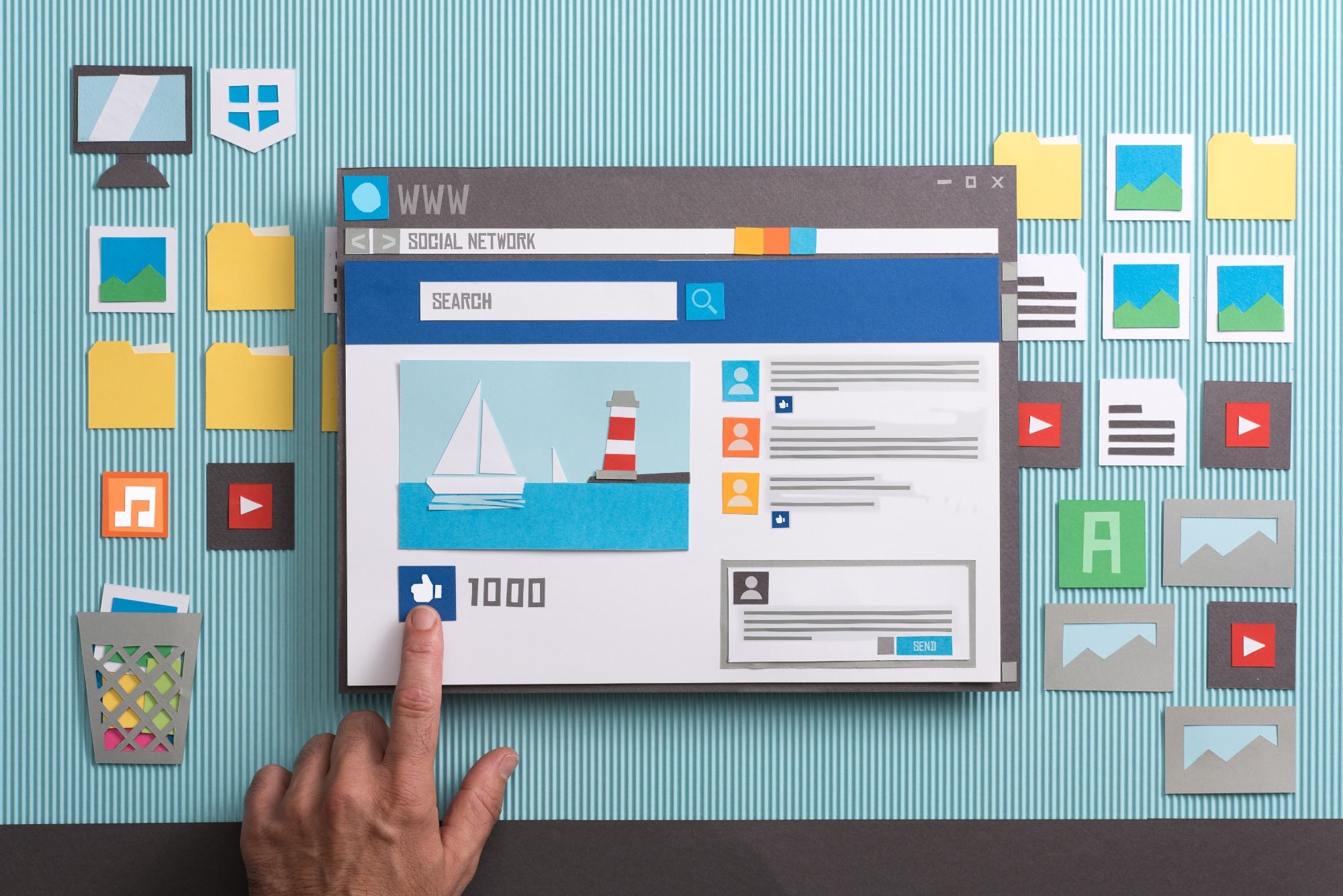 Social Media Management Icon in brand colors
